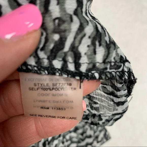 41 Hawthorne black/gray semi sheer blouse M - Picture 6 of 10